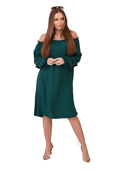 Kesi Rochie spaniolă cu mâneci decorative, verde închis