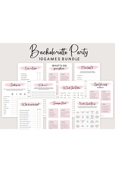 OBRO Σετ 10 Παιχνιδιών για Bachelorette Party – Δραστηριότητες για Νυφικό Πάρ...