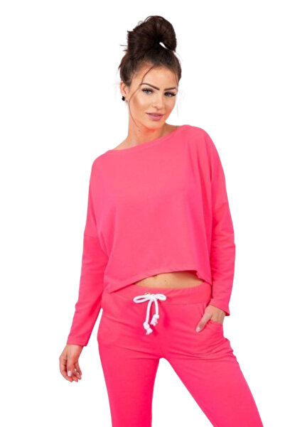 Kesi Set cu bluză roz neon supradimensionată