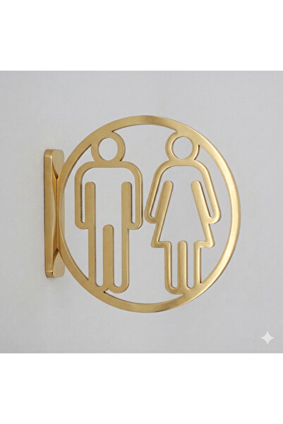 vetria Restoran ve Cafe Modern WC Giriş Tabelası - Tuvalet Yönlendirme Levhas...