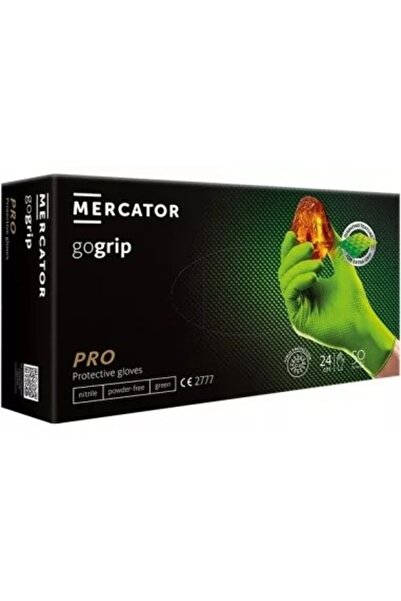 Mercator Mănuși nitril GOGRIP verzi, texturate, set de 50 L