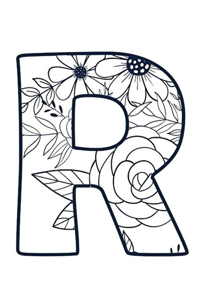 OEM Decorative Sticker, Letter R, Black, 70 cm