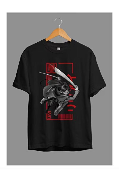 LAND MODA Tricou Oversize Attack On Titan Levi Ackerman Anime Character Print...