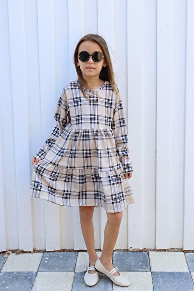 Yalçınoğlu Kids Girl's Dress Daily Comfortable Model 3-11 Years Old Cotton Pi...