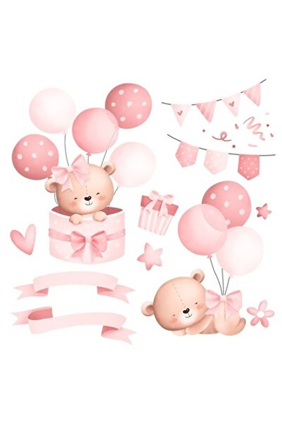 OEM Διακοσμητικό αυτοκόλλητο, αρκούδες, μπαλόνια