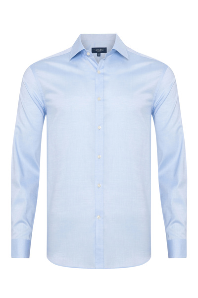 Germirli Albini Mavi Exclusive Piumino Piquet 100 Klasik Yaka Tailor Fit Pamu...