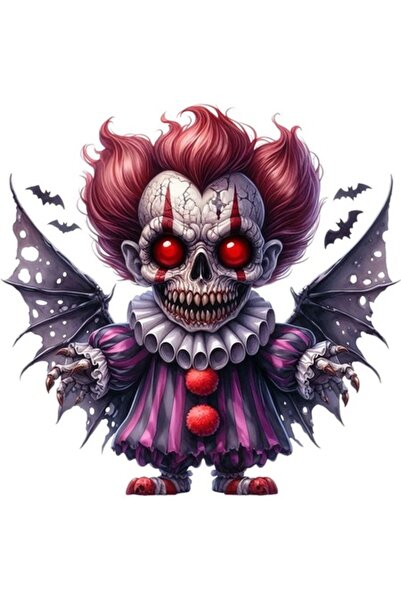 OEM Autocolant decorativ, Groază, Clovn, Roșu