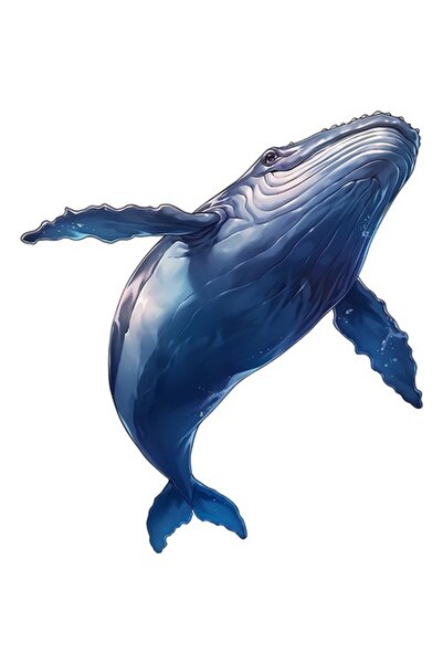 OEM Autocolant decorativ, balenă, albastru