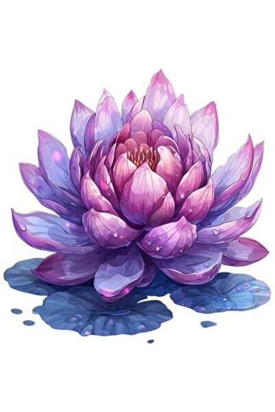 OEM Διακοσμητικό αυτοκόλλητο, λουλούδι λωτού, μωβ