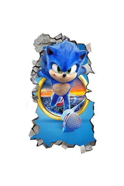 OEM Διακοσμητικό αυτοκόλλητο, Μπλε σκαντζόχοιρος, 90 εκ.