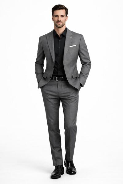 Suitmen Men's Silim Fit Vest Set Double Slit Suit Bgl-St05328