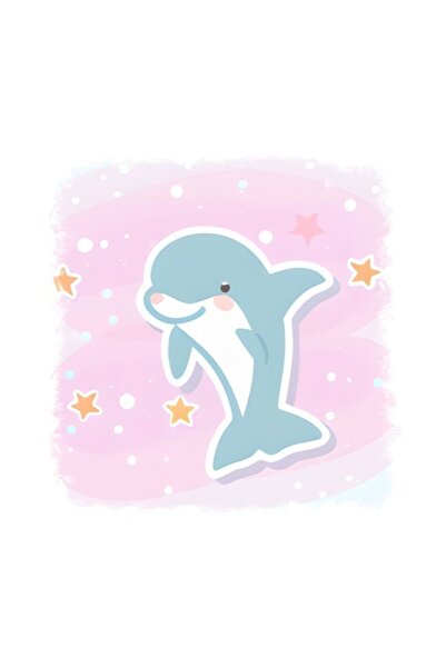 OEM Διακοσμητικό αυτοκόλλητο, Δελφίνι, Ροζ, 55 εκ.