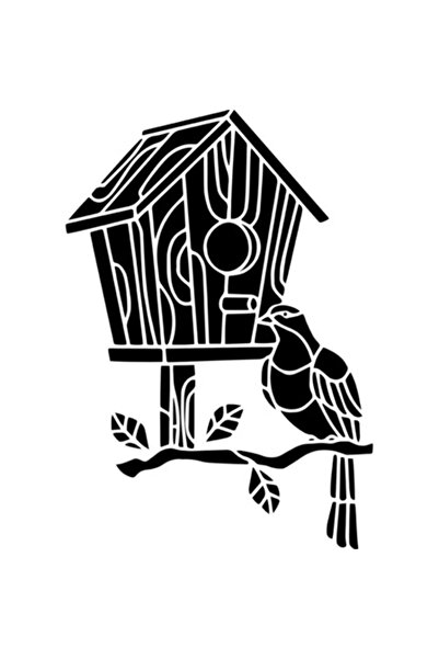 OEM Autocolant decorativ, cuib de pasăre, negru, 85 cm