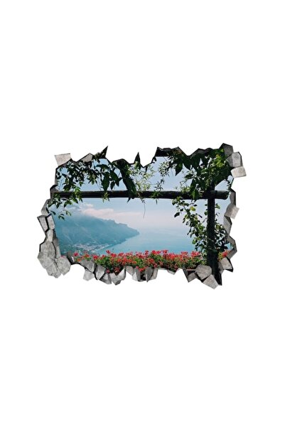 OEM Autocolant decorativ, gaură de perete, copaci și flori, multicolor, 83 cm