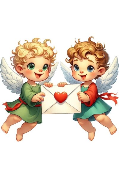OEM Decorative Sticker, Cupid, Green