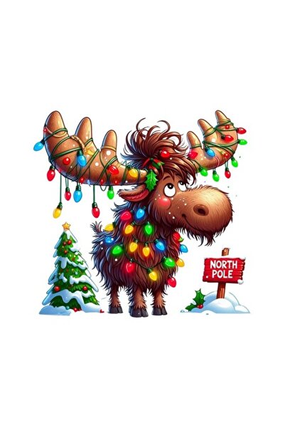 OEM Autocolant decorativ, Crăciun, Ren, Maro