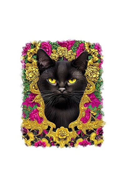 OEM Διακοσμητικό αυτοκόλλητο, Γάτα, Μαύρο, 70 εκ.