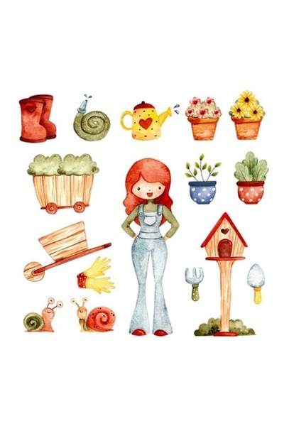 OEM Autocolant decorativ, Fată în grădină