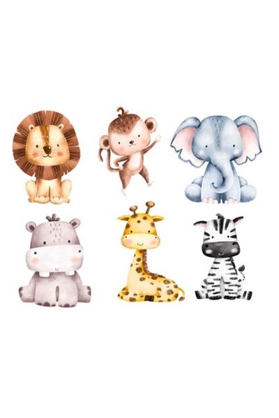 OEM Διακοσμητικό αυτοκόλλητο, Ζώα, Λιοντάρι, Καμηλοπάρδαλη, Ζέβρα