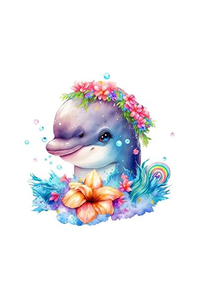 OEM Διακοσμητικό αυτοκόλλητο δελφίνι, πολύχρωμο, 56 εκ.