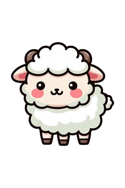 OEM Διακοσμητικό αυτοκόλλητο, πρόβατο, λευκό