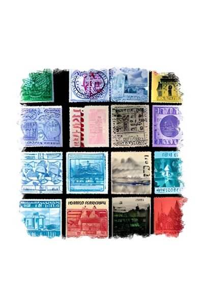 OEM Autocolant decorativ, ștampile, multicolor, 55 cm