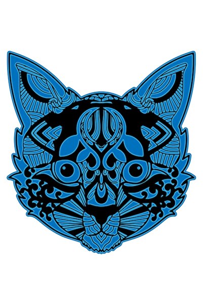 OEM Decorative Sticker, Mandala, Cat, Blue, 60 cm