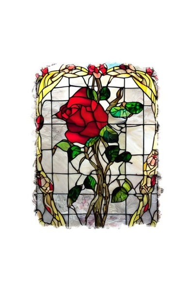 OEM Autocolant decorativ, trandafir, roșu, 70 cm