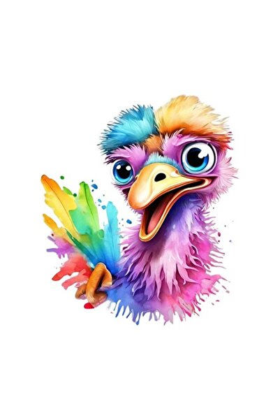 OEM Autocolant decorativ, struț, multicolor