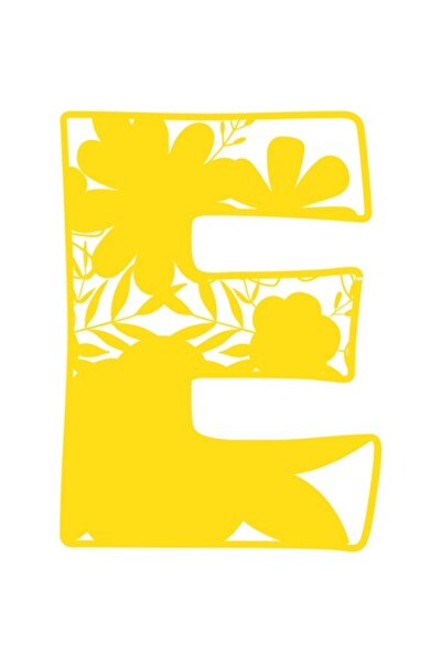 OEM Autocolant decorativ, Litera E, Galben, 82 cm