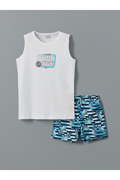 LC Waikiki LCW Kids Bisiklet Yaka Erkek Çocuk Atlet ve Deniz Şortu
