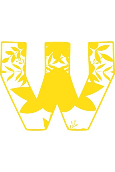 OEM Decorative Sticker, Letter W, Yellow, 76 cm