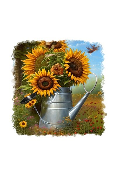 OEM Autocolant decorativ, floarea-soarelui, galben, 55 cm