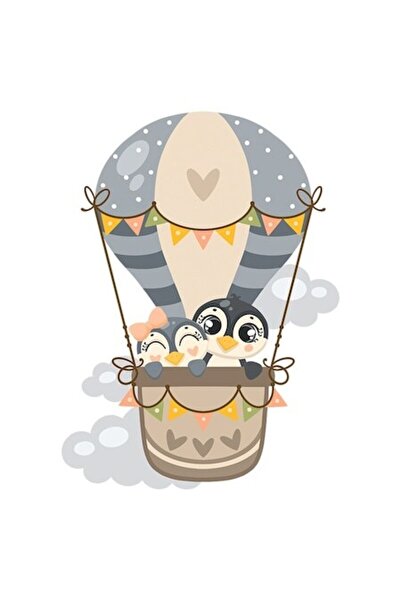 OEM Διακοσμητικό αυτοκόλλητο πιγκουίνος, γκρι, 55 εκ.