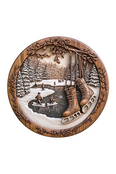 OEM Διακοσμητικό Αυτοκόλλητο, Χριστούγεννα, Πατίνια, Καφέ