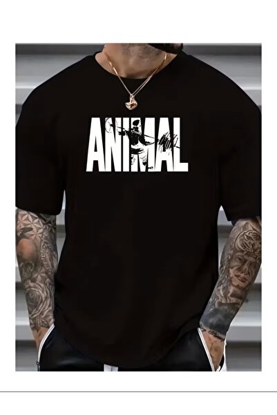 LAND MODA Men's Crew Neck Relaxed Fit Printed T-Shirt