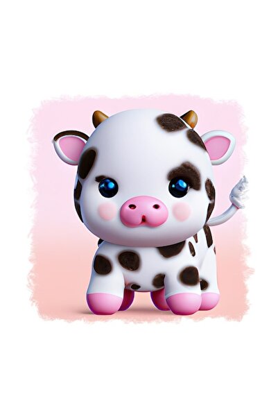 OEM Διακοσμητικό αυτοκόλλητο, αγελάδα, λευκό, 55 εκ.