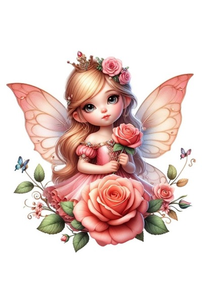 OEM Διακοσμητικό αυτοκόλλητο, νεράιδα, πορτοκάλι