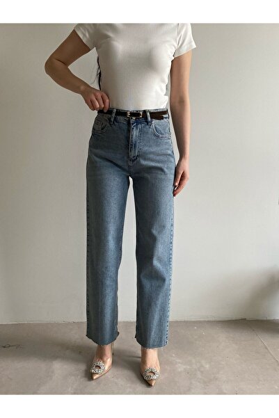 Bade Butik Albastru tiv nefinisat piele întoarsă curea li Gloria Jean