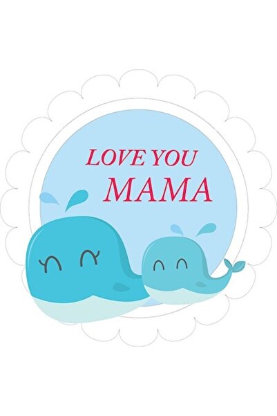 OEM Διακοσμητικό αυτοκόλλητο, Σ' αγαπώ μαμά, μπλε, 60 εκ.