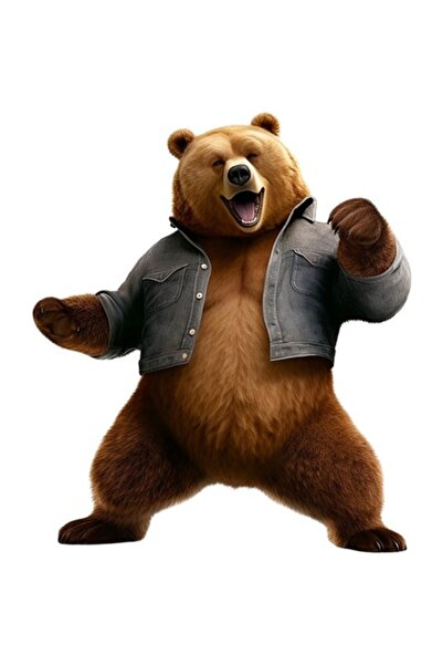 OEM Διακοσμητικό αυτοκόλλητο, Αρκούδα, Καφέ