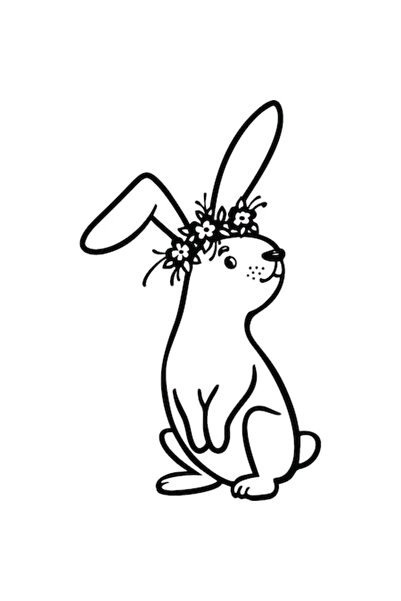 OEM Διακοσμητικό αυτοκόλλητο, Κουνέλι, Μαύρο, 85 εκ.