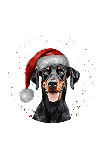 OEM Autocolant decorativ, Crăciun, Doberman, multicolor