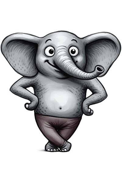 OEM Decorative Sticker, Elephant, Gray
