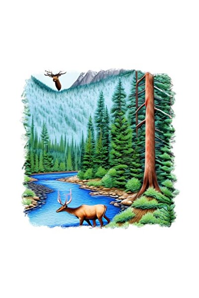 OEM Διακοσμητικό αυτοκόλλητο, ελάφι, καφέ, 55 εκ.