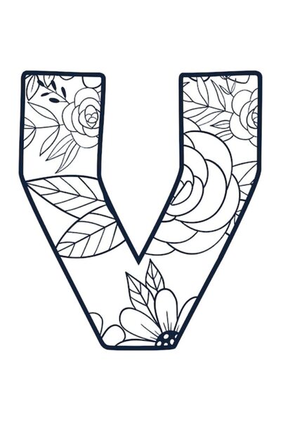 OEM Decorative Sticker, Letter V, Black, 70 cm