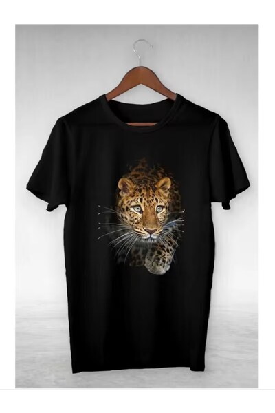 LAND MODA Unisex Women Men 3D Leopard Print Oversized T-Shirt