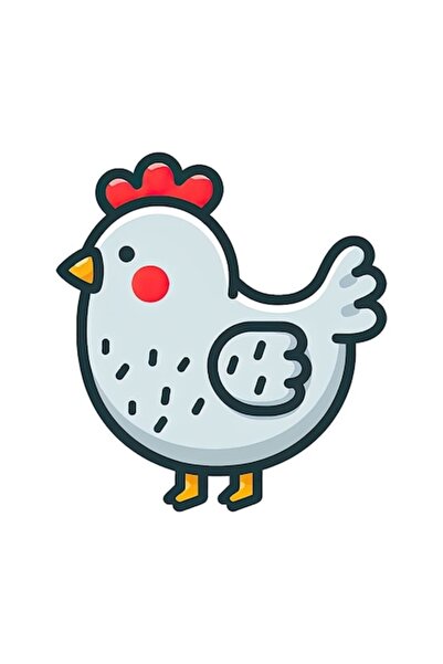 OEM Autocolant decorativ, găină, gri