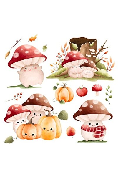 OEM Autocolant decorativ cu ciuperci fericite