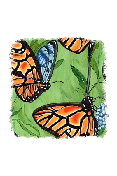 OEM Διακοσμητικό αυτοκόλλητο, πεταλούδες, πράσινο, 55 εκ.